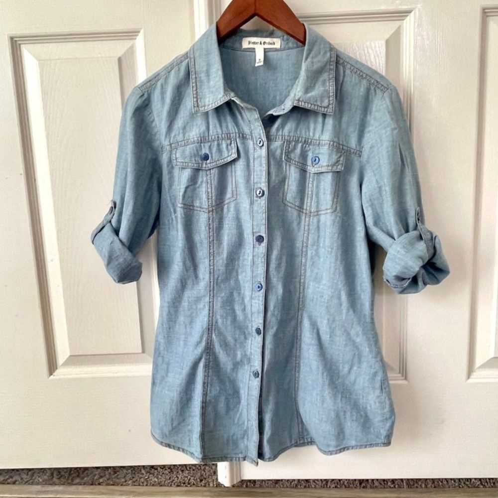 Hester and Orchard denim button down shirt - Picture 2 of 11